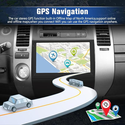 Junsun 4Core Car Radio Stereo for Toyota Prius 2003-2009 with Android 13 Wireless CarPlay Android Auto Bluetooth GPS Navigation AHD Backup Camera