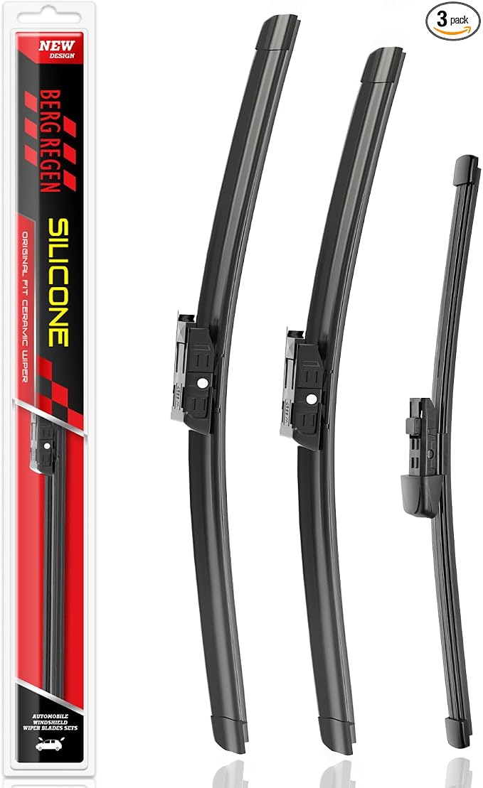 BERG REGEN Silicone Windshield Wiper Blades Replacement for VW Volkswagen Tiguan 2022 2021 2020 2019 2018 Windshield Wipers (Pack Of 3) Automotive Replacement Windshield Wiper Blades- 25"/22"/15"