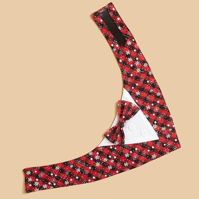 Tuxedo Dog Collar for Wedding Engagement and Birthday, Formal Dog Bandana Collar Costume with Bow Tie and Adjustable Buckle,Suitable for Small Medium Large Dog. (Snowflake, XS)