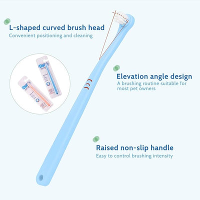 2 Pack Dog and Cat Toothbrush Kit - Mini Head Soft Brush for Deep Clean - Suitable for Puppy, Kitten, Small Pets - Portable Travel Friendly and Easy to Use