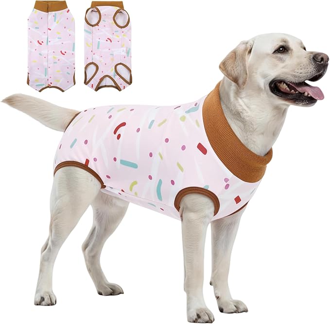 SAWMONG Recovery Suit for Dogs Female Male, Breathable Dog Onesie Body Suit After Surgery Spay Neuter, Professional Pet Surgical Suit, Substitute E-Collar Cone (Pink, XL)
