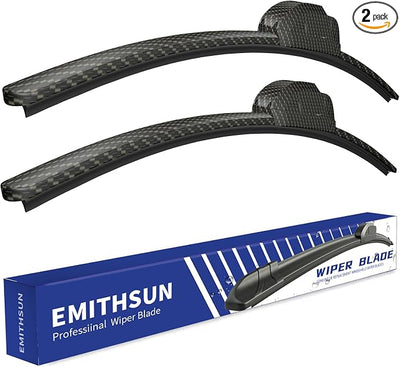 OEM QUALITY 26" + 22" Premium All-Seasons Durable Stable And Quiet Carbon Fiber Gold Windshield Wiper Blades (Set of 2)