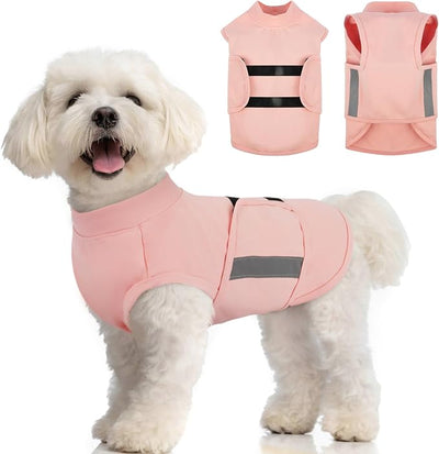 MIGOHI Dog Anxiety Relief Coat,Comfort Anxiety Vest for Dogs,Adjustable Dog Anxiety Calming Wrap for Fireworks,Thunderstorm,Travel,Separation,Anxiety Jacket for Small Dogs,XS,Pink