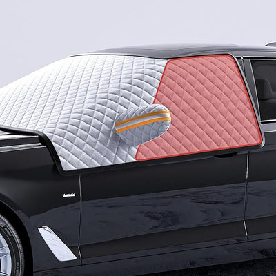 Magnetic Windshield Cover for Mercedes Benz GLC 300 GLC 350e GLC 43 AMG 2024 2023 Cars Protects Against Frost Snow, Dust Easy to Install Secure Fit Winter Windscreen Protector,Silver