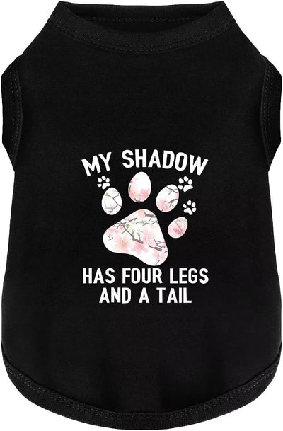 Discover Cozy Cotton Canine Wear: Soft, Lightweight, and Breathable Dog Shirt Vest with Eye-Catching Graphics (My Shadow HAS Four LESGS and A Tail), Keeping Your Furry Friend Warm! Black 4XL