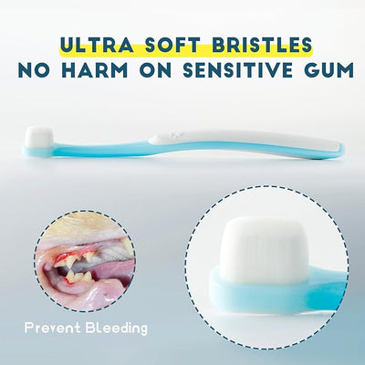 Small Dog Toothbrush, Cat & Puppy Tooth Brushing Kit, Ultra Soft & Mini Head Teeth Brush for Kitten & Tiny Pet, Doggy Toothbrushes Deep Dental Cleaning, 1 PCS - Pink Color