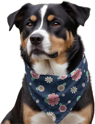 W Brings Bandana for Dogs | This Stunning Gorgeous Design Dog Bandana Scarf is Perfect Styling Accessory for Dogs Large, Medium & Small. One Size Fits All. (Medium - Large, Floral)