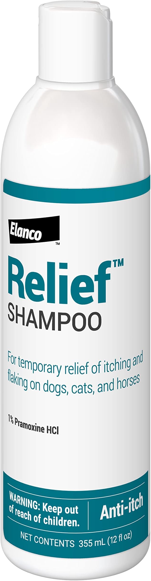 Relief Shampoo, temporary relief of itching and flaking, moisturizer for dry skin and coat, for dogs, cats and horses, 12 oz