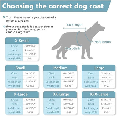SAWMONG Waterproof Dog Winter Coat, Warm Fleece Lined Dog Jacket with Hood, Windproof Puppy Coat, Pet Apparel Vest Outdoor&Indoor Winter Activities(Mintgreen,L)