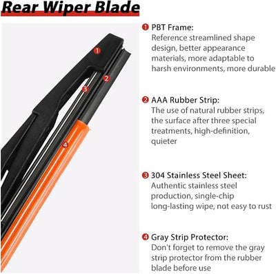 OTUAYAUTO Rear Wiper Arm and Blade Set - Replacement for Hyundai Palisade 2020-2024 Back Window Wiper Accessories Assembly OEM 98820-S8000