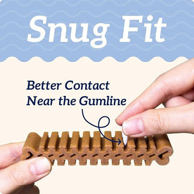 Groovies Senior & Gentle Chewers Dog Dental Treats, Flexible Texture, Patented Technology to Help Control Tartar & Freshen Breath, Large Dog Chews (25-50 lbs), USA Manufactured Oral Care, 27 Count