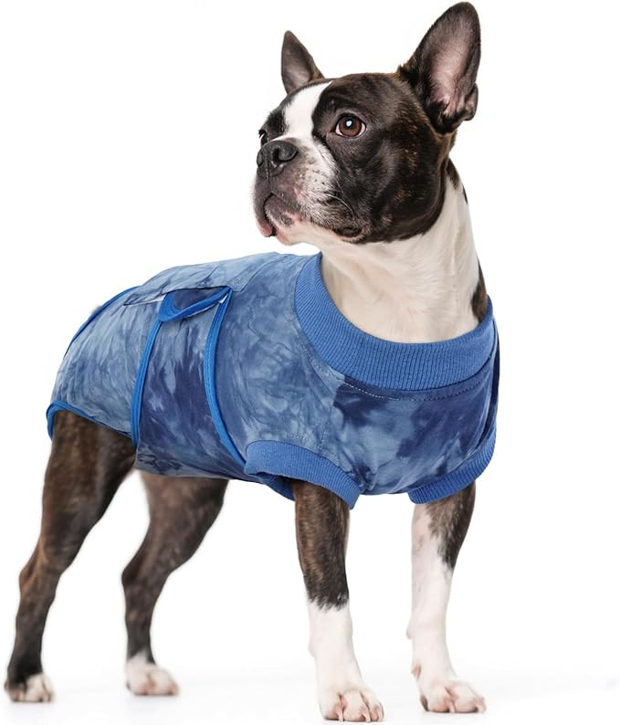 Dog Surgery Recovery Suit, Anti Licking Surgical Suit for Dogs Male Neuter, Soft Dog Surgery Suit Female Spay Subsititute E-Collar Cone, Doggie Body Suits After Surgery Blue Tie Dye M