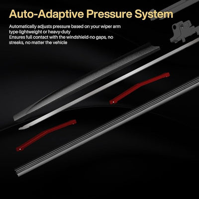 DOG TAIL AdaptBeam Neoprene Wiper Blades - 26'' & 20''- Set of 2 | Super Duty Neoprene, Dual-Steel, Premium Quality, 7 Multiple Adapters for Quick Setup with Wide Vehicle Compatibility