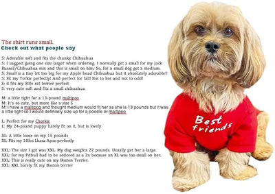 Cute Dog Clothes, T Shirt for Medium and Small Dogs Girl Boy,Puppy.Breathable Soft Dog Costume for Pet Dogs Cats, Pet Pullover Jumper, Cat Clothes(S-(4~8lb), Chest~14", Red, Parents)