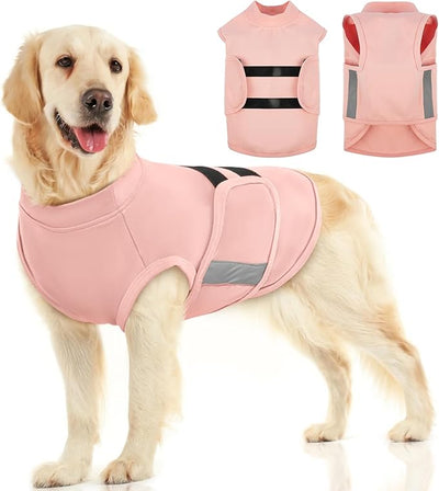 MIGOHI Breathable Dog Anxiety Calming Vest,Dog Firework Anxiety Relief Vest,Dogs Stress and Anxiety Relief Coat,Anxiety Vest for Large Dogs,XL,Pink