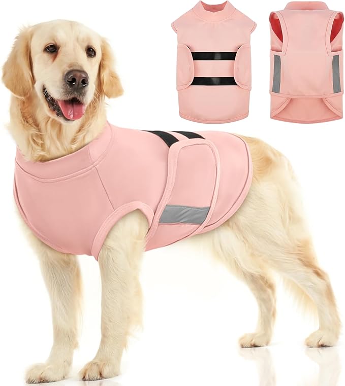 Breathable Dog Anxiety Calming Vest,Dog Firework Anxiety Relief Vest,Dogs Stress and Anxiety Relief Coat,Anxiety Vest for Large Dogs,XL,Pink