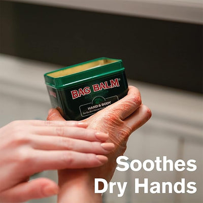 Bag Balm Vermont's Original Hand Moisturizer, Hand Balm for Dry Skin, Cracked Hands, Heels & Dry Hands Treatment, For Dogs and More Ointment, Lotion - 8oz Tin, 3 Pack