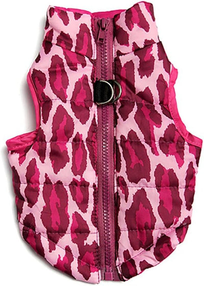 Winter Dog Vest - Waterproof & Windproof Warm Coat for Small & Medium Dogs - Leopard XXS