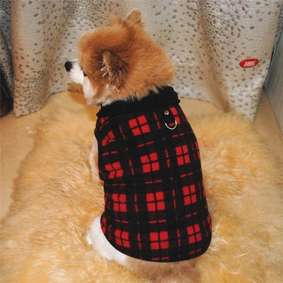 Dog Sweater 3 Pcs, Soft Fleece Vest with Leash Ring Pullover Jacket Winter Pet Dog Clothes for Puppy Small Dogs Cats Teddy Chihuahua Yorkshire£¨Plaid,S