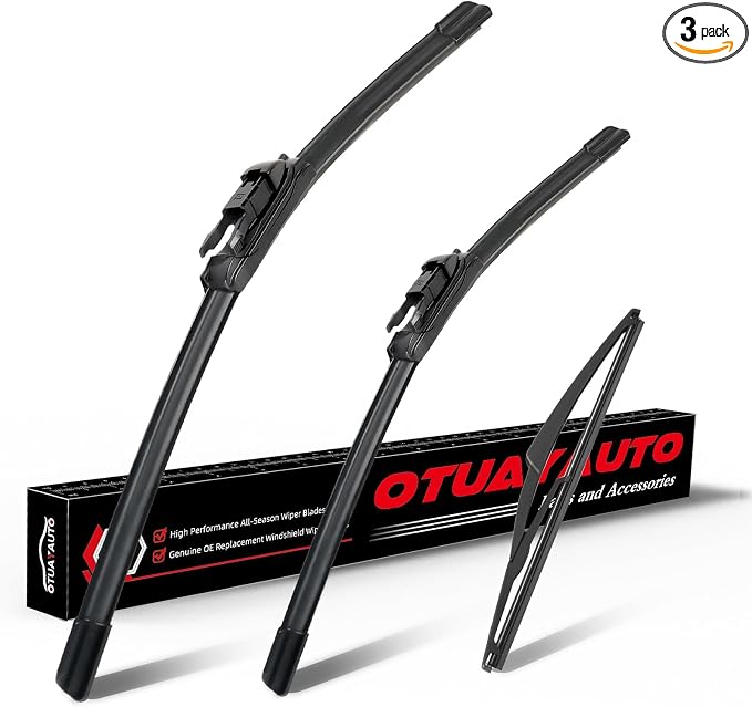 OTUAYAUTO Windshield Wiper Blades - Replacement for Mercedes-Benz ML320 ML350 ML550 ML63 2006-2011 ML-Class W164, X164 05-12, W251 06-12, Front and Rear Wiper Blades Pinch Tab 28"+21"+12" (Pack of 3)