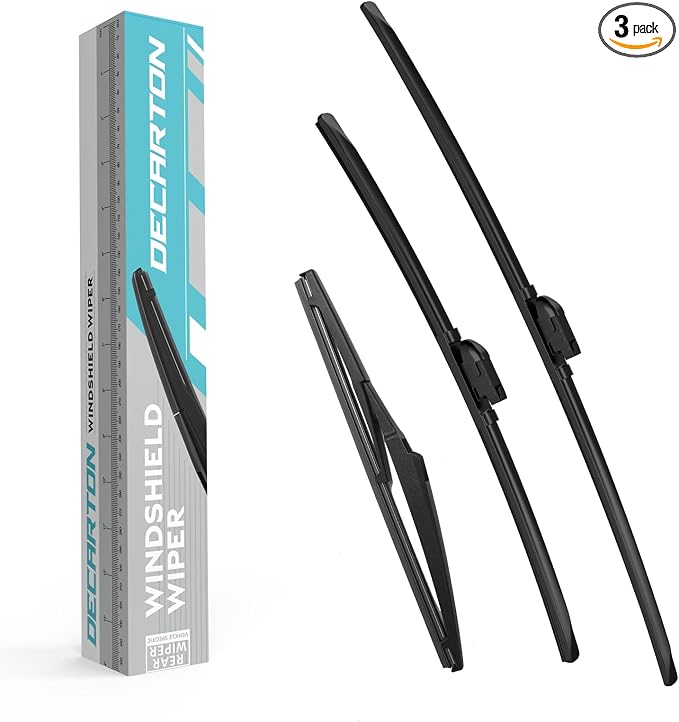3-Piece Wiper Blades for Mazda CX-9 2017-2024 | Replacement for All-Season Front and Rear Original Equipment Windshield Wipers Set