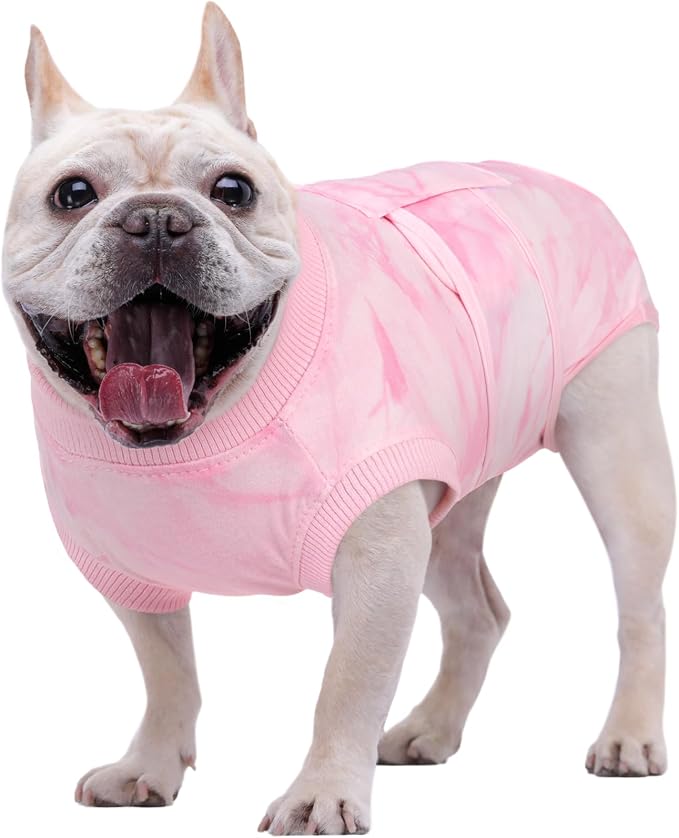 Dog Surgery Recovery Suit, Anti Licking Surgical Suit for Dogs Male Neuter, Soft Dog Surgery Suit Female Spay Subsititute E-Collar Cone, Doggie Body Suits After Surgery Pink Tie Dye S