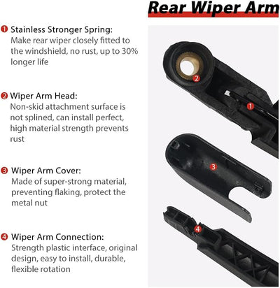 OTUAYAUTO Replacement for Chevrolet Sonic AVEO 2011-2021 Rear Windshield Wiper Arm Blade Set - Factory OEM Style: 95016790