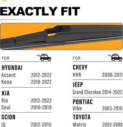 AUTOBOO 11 Inch Rear Wiper Blade Replacement for 2014-2022 Jeep Grand Cherokee, 2012-2017 Toyota Prius V, 2003-2008 Matrix, 2010-2019 Kia Soul - High Performance Original Replacement (Pack of 1)