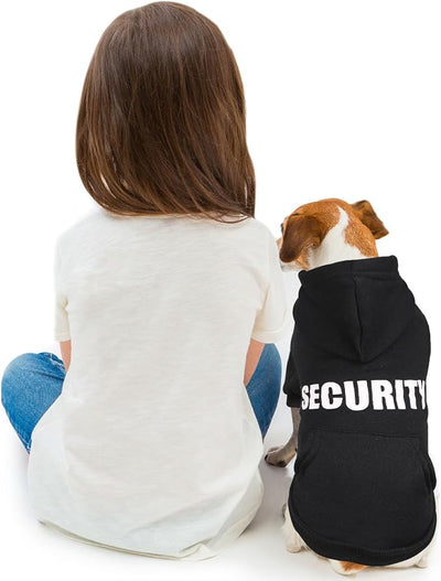 Dog Sweaters for Small Dogs Security Dog Hoodie Sweater Soft Brushed Fleece Pet Clothes Pet Hoodie Sweatshirt with Pocket(S)