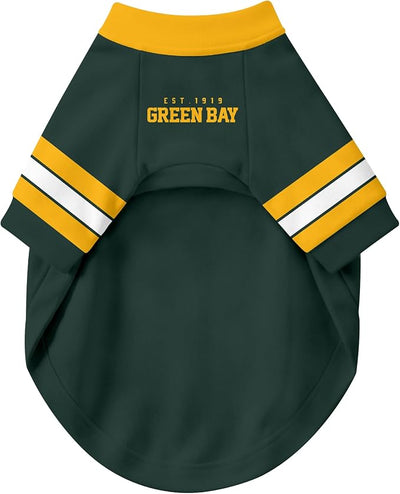 Green Bay Dog Clothes Jersey Style Personalized Pet T Shirt with Custom Name Number for Small Medium Large Dogs