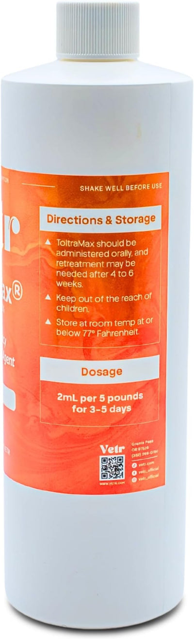 Toltrazuril 2.5% for Horses, Dogs, Cats, 500mL/16.9 Ounce, for Non-Food Chain Animals, Peanut Butter