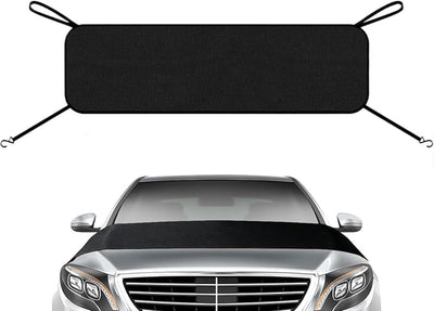 All Weather Waterproof Windshield Cover with Built-in Rain Diverter Gutter, Multi-Functional Leaf Debris Blocker & Snow Frost Ice Shield, Magnetic No-Scratch Front Glass Protector for Outdoor Parking