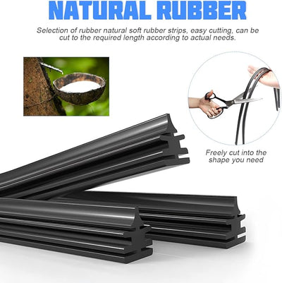 4 Pieces Car Wiper Blade Replacement Strip, 32" Rubber Frameless Windshield Wiper Strip, DIY Adjustable Boneless Windscreen Blade Refills, Auto Accessories for Most Vehicle Buses Trucks