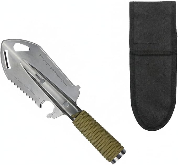 12.99 Inch Folding Shovel Stainless Steel Compact Digging Tool for Camping Snow Clearing Car Storage