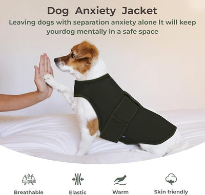 Dog Anxiety Vest Calming Jacket for Small Medium Large Dogs, Polyester Spandex Dog Shirt Wrap for Indoor Outdoor Fireworks, Thunder, Travel, Separation