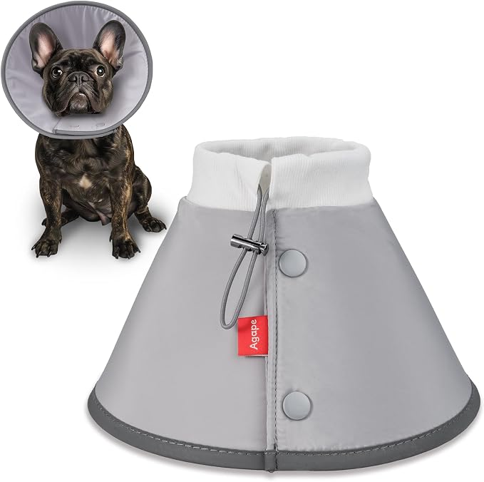 Agape Soft Dog Cone for Small Dogs & Cats, Recovery Collar to Stop Licking | Comfy E-Collar Alternative for Puppies, Adjustable Cloth Cone After Surgery, Protective Neck Cone for Kittens, Washable