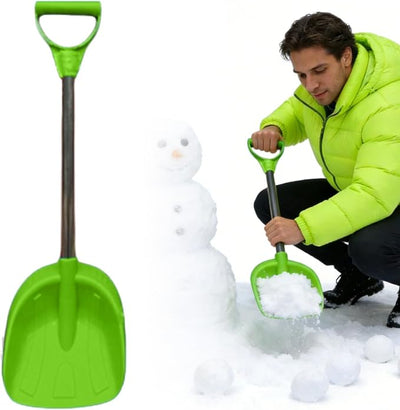Kids Snow Shovel with Stainless Steel Handle, Kids Beach Shovel Small Digging Shovels with Plastic Scoop, Mini Snow Removal Tool for Beach Driveway Car Garden (Green)