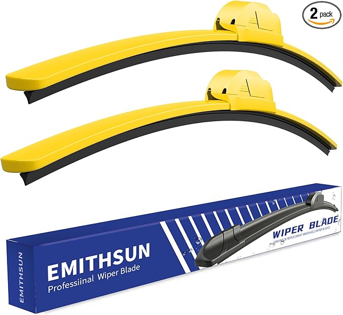 OEM QUALITY 26" + 18" Premium All-Seasons Durable Stable And Quiet Yellow Windshield Wiper Blades (Set of 2)