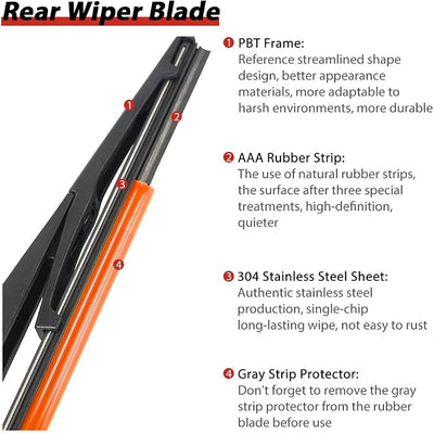 OTUAYAUTO Rear Windshield Wiper Replacement for Hyundai Tucson 2016-2021 Back Window Wiper Blade Arm Cover Kits Accessories Assembly