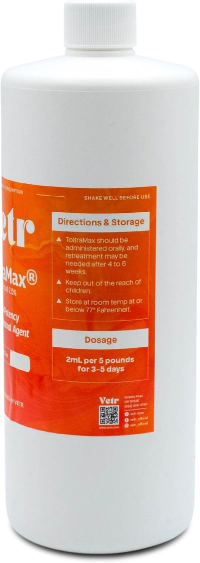 Toltrazuril 2.5% for Horses, Dogs, Cats, 960mL/32.4Ounce, for Non-Food Chain Animals, Alfalfa