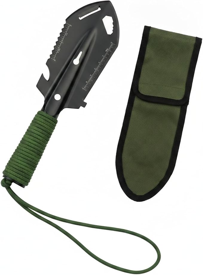 Folding Shovel Stainless Steel Compact Digging Tool for Camping Snow Clearing Car Storage (1 PC)