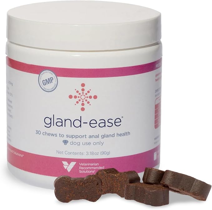 Gland-Ease Dog Canine Chews (for Small Dogs) | For dogs prone to scooting - Promotes stool consistency - Digestive & fiber support