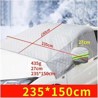 Heavy Duty Four Layers Magnetic Car Windshield Cover Universal Winter Magnet Design Windproof Car Windscreen Frost Cover