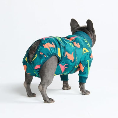 Spark Paws Dog Surgery Recovery Suit – Dog Recovery Suit After Surgery, Anti-Lick Dog Onesie, Abdominal Wound Protector, Soft Cone Alternative for Spay Neuter Male Female Pet Recovery - Dinosaurs - XL