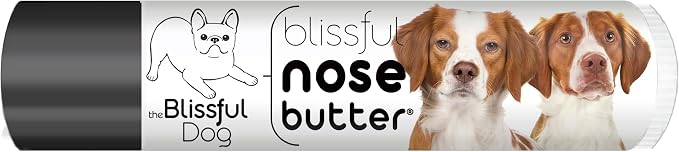Brittany Spaniel Nose Butter for Dry, Cracked Skin, Lick-Safe Dog Nose Balm with Moisturizing Shea Butter, Almond, Olive, and Essential Oils, Pet Supplies, Uncented, 0.15 oz.