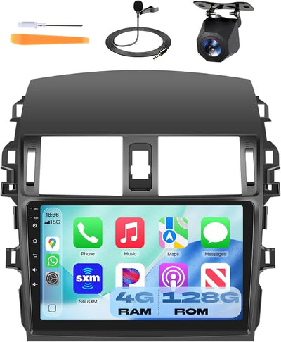 4GB+128GB Car Stereo for Toyota Corolla (2009-2013) 9-Inch in-Cell Touchscreen 720x1280P Android Car Radio Wireless CarPlay Android Auto FM BT WiFi