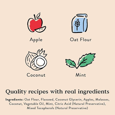 Bocce's Bakery Dailies Brushy Bites Dog Treats for Wellness Support,Wheat-Free Dog Treats,Made with Real Ingredients,Baked in The USA,All-Natural Soft & Chewy,Apple & Mint Recipe,6 oz,(Pack of 2)