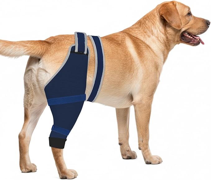 Dog Sleeve for Rear Legs to Stop Licking, Upgraded Recovery Sleeve for Hind Back Leg Wounds,TPLO, ACL Surgery, Light Comfortable Cone Alternative, Left,XS, Blue