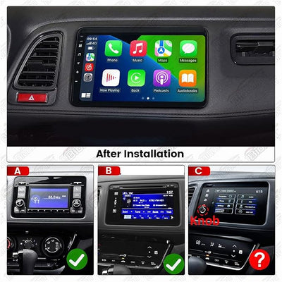 Stereo Radio for Honda Vezel HR-V HRV 2013-2022 - Biorunn Wireless Car-Play Android Auto GPS Navigation - (4GB+64GB) Head Unit 9 Inch Blue-Tooth 5GWiFi Update Kit RDS FM DSP Blue-Tooth