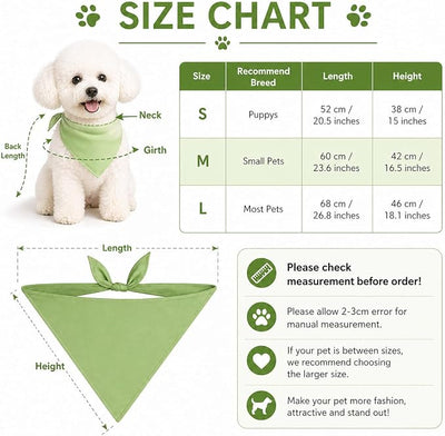 Petitebella Single Color Pet Bandana (Green, Medium)